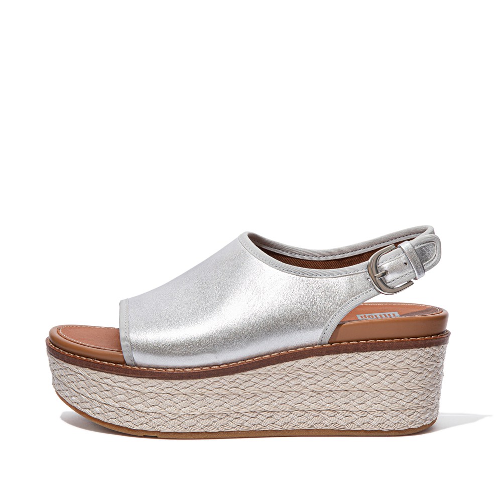 Fitflop Womens Wedge Silver - Eloise Mixed-metallics Back-strap - 35OSKQVLF